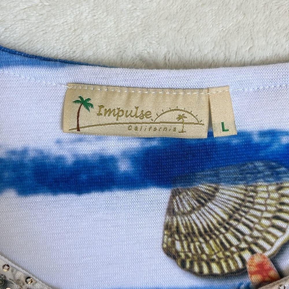 Impulse California Women’s 3/4 Length Sleeve Blouse Size Large - Picture 5 of 9
